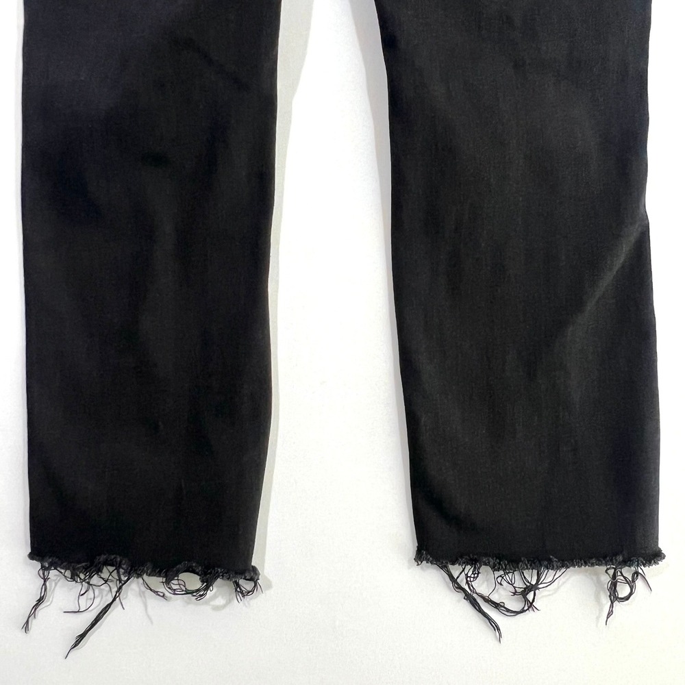 Vervet Blue Jeanne High Rise Crop Straight Jeans Black Distressed Womens Size 30 - Picture 4 of 15